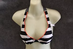 BIKINI OBERTEIL GRÖSSE 36 (70B) VON ESPRIT MIT BÜGEL SCHWARZ WEISS GESTREIFT - Bild 1 von 1