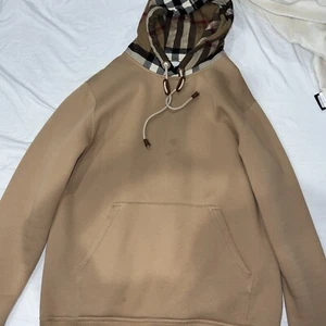 Burberry Trim Cotton Blend Hoodie L - Picture 1 of 4