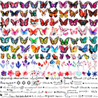 120 Blatt (500+ STCK.) Schmetterling temporäre Tattoos, Wildblume Blumenmuster temporär T