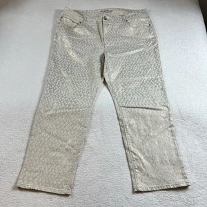 Chico's Damenhose 3 Gold Kettenoptik Metallic-Design Knöcheltaschen Trendy EUC - Bild 1 von 13