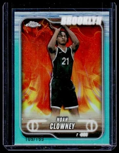 2024-25 Topps Chrome Noah Clowney Aqua rifrattore 118 reti Brooklyn #/199 - Foto 1 di 2