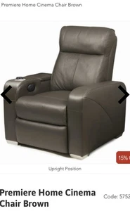 La-Z-Boy Premiere Home Cinema Power Recliner Gen. Leather Chair -Massage &Heated - Picture 1 of 15