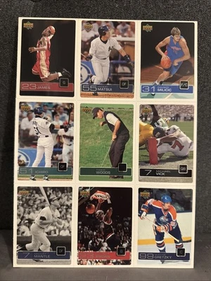 2003 Upper Deck Magazine #ud1-ud9 UNCUT SHEET LeBron James Rookie Tiger Jordan - Image 1 of 4