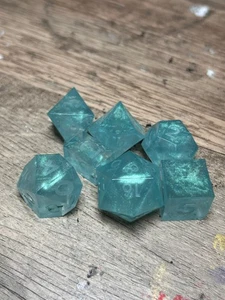 RAW* Dice: Persian Green _ Resin-Cast Dice Set *See Description* Handmade, D&D - Picture 1 of 4
