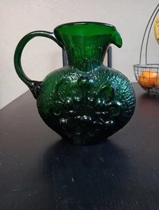 1960s Peedee Green Stelvia Art Glass Pitcher by Wayne Husted, ITALY/EUC - Picture 1 of 5