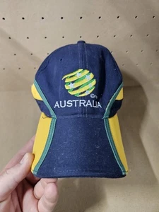 Australia Socceroos Strapback Spellout Hat Cap Adjustable Cotton Blue Yellow - Picture 1 of 8