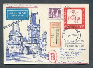 Deutschland - DDR : Bessere Briefmarkenausstellungskarte von 1988 - gest. 1990 Eingetragen - Bild 1 von 2