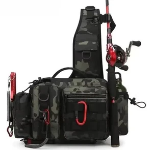 H Angeltasche Hüfttasche wasserdicht – Köderbox Rutenhalter Fliegenfischen Set - Bild 1 von 14