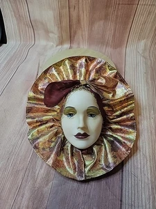 Vintage Art Deco Handpainted Porcelain Lady Face Mask - Picture 1 of 6