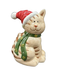 2002 Laurie Korsgaden Weihnachtsmütze Ingwer Kätzchen Katze Teelicht Kerzenhalter - Bild 1 von 12