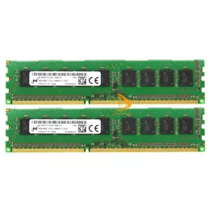 Micron 16GB DDR3L RAM 2x 8 GB 2RX8 12800E 1600Mhz DIMM 240PIN ECC Desktop Memory - Picture 1 of 5