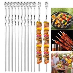 20x BBQ Edelstahl Schaschlikspieße Mangal Schampura Grillspieße Fleischspieße GM - Bild 1 von 15