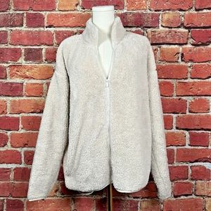 Victoria Secret Pink Sherpa Jacke warm durchgehender Reißverschluss Mantel Damen Größe Small cremefarben - Bild 1 von 9