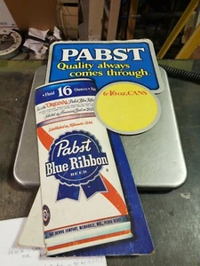 Vintage Pabst blaues Band Pappe Standschild Dose - Bild 1 von 2