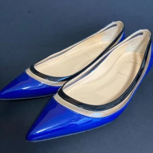 Christian Louboutin pumps blue patent leather EU 39 US 9 used Free Shipping - Picture 1 of 15
