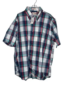 The Fox Collection Men Shirt Plaid Regular Single Shortsleeve Button-Down XL NWT - Picture 1 of 10
