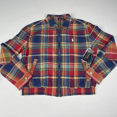 Polo Ralph Lauren Reversible Madras Jacket Womens Size M Plaid Blue Red Yellow - Image 1 of 4