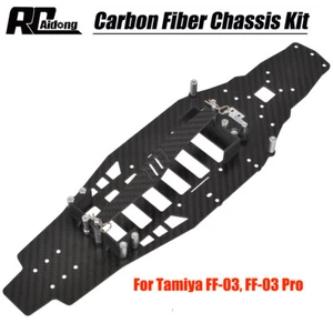 Kit de chasis de cubierta inferior de carbono personalizado para Tamiya FF03 FF-03 Pro actualizaciones piezas - Imagen 1 de 11