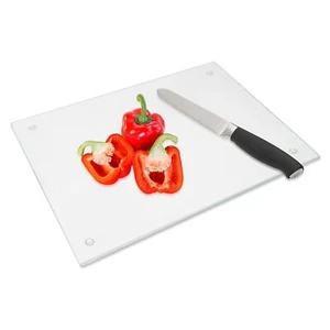 10x14 Inch Tempered Glass Cutting Board Scratch Resistant with Anti Slip Feet - Picture 1 of 7