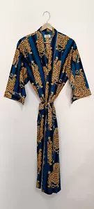 Women Soft Cotton Kimono Robe Lightweight Spa Shower Bathrobe Cotton Kimono Long - Picture 1 of 17