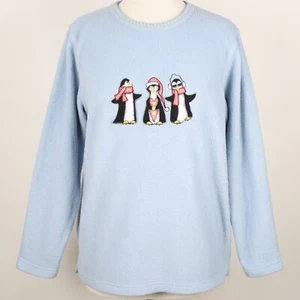 Cathy Daniels Womens Medium Winter Penguin Christmas Fleece Sweater - Picture 1 of 5