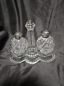 vintage salt and pepper shakers in holders - Picture 1 of 5