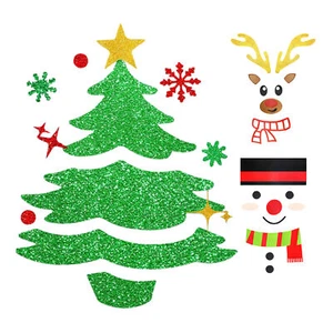 Christmas Door Stickers Decor Removable Tree Door Decals Felt Cloth beneficial - Picture 1 of 5