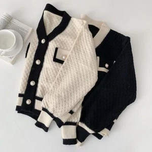 Women's Korean Fashion New Korean Loose Long-sleeved Knit Sweater Cardigans - Picture 1 of 14