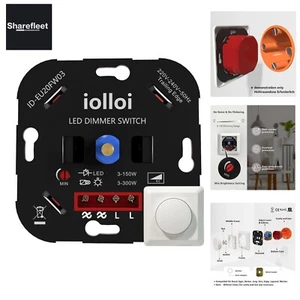 iolloi LED Dimmer Schalter, Drehdimmer Unterputz Dimmschalter für Dimmbare LE... - Bild 1 von 8