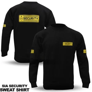 Fleece Security Sweat Shirt Doorman Bouncer Guard Top Stickers Printed NEW - Picture 1 of 1