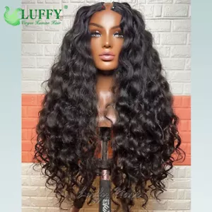 V Part Wigs Human Hair Curly 180% Density No Leave Out V part wig Brazilian Hair - Picture 1 of 12