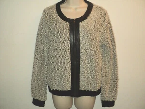 Potter's Pot Jacket Size Medium Light Gray Boucle Nubby Metallic Zip Front - Picture 1 of 8