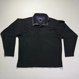 Vintage Patagonia Fleece Pullover Mens Medium Snap Black Sweater Made in USA - Picture 1 of 9