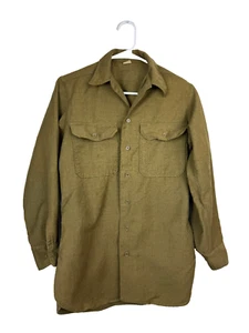 Vintage WWII Era US Army Wool Field Shirt 300th Field Artillery Battalion Patch - Picture 1 of 6