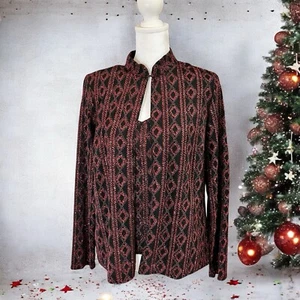 Jump Apparel Women SZ M -  2 - PC  Sexy Red Sparkles Tank Top With Cardigan New - Picture 1 of 19