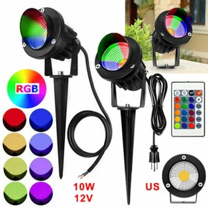 10W RGB LED Landscape Spotlight Waterproof Yard Pathway Lamp Garden Outdoor - Picture 1 of 15