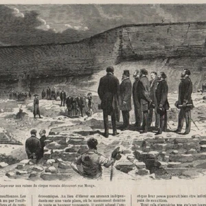 Le Cirque romain de la rue Monge - Visite Empereur - - Gravure de presse 1870 - Picture 1 of 2