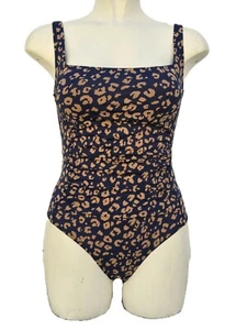 M&S Traje de Baño Marrón Patrón Negro Adelgazante Disfraz de Natación Talla 8 10 14 20 - Imagen 1 de 9