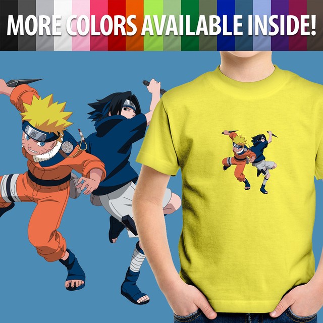 Naruto Shippuden Boys' Anime Naruto Uzumaki Character Youth Kids T-Shirt  (LG)