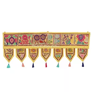 Indian Cotton Door Hanging Toran Vintage Patchwork Boho Embroidered Home Decor - Picture 1 of 4
