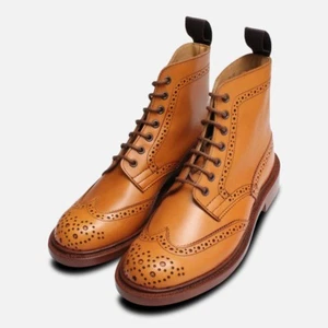 Acorn Tan Ladies English Country Brogues Trickers Stephy - Picture 1 of 5