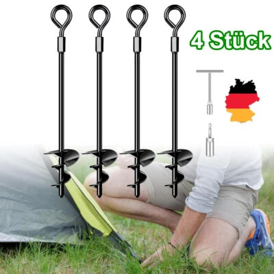 MARKENLOS Ancoraggio a terra ancoraggio a terra ancoraggio a dondolo set di 4 ancoraggi di fissaggio lunghi chiodi di terra ancoraggio