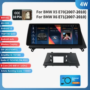 10.25" Android 12 Car GPS Stereo Multimedia For BMW X5 E70 X6 E71 CCC Carplay BT - Picture 1 of 21