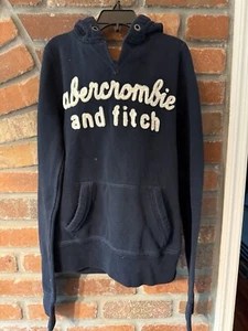 Abercrombie Kids Girls Navy Blue Classic Hoodie Cotton Size L - Picture 1 of 5