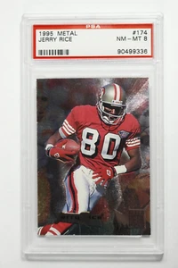 Fleer Metal Jerry Rice 1995 #174 PSA 8 casi nuevo-como nuevo - Imagen 1 de 2
