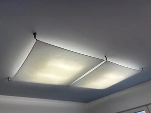 Deckenleuchte 2 x Segel weiß quadratisch Kantenlänge der "Segel" 105 cm - Bild 1 von 3