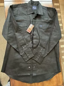 Herren Wrangler schwarz Western Wrancher Pearl Druckknopf Hemd Neu mit Etikett Größe XLT - Bild 1 von 6