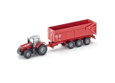 Siku 1844 Massey Ferguson tractor with trailer 1:87 scale tractors Krampe TW 900 - Image 1 of 4