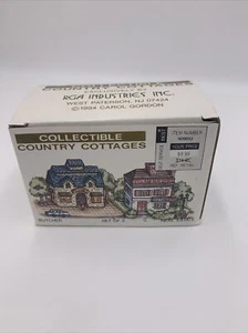 Vintage Ceramic Country Cottages miniature figurines Butcher&Real Estate - Picture 1 of 2