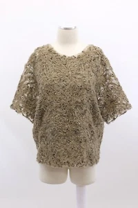 NWT$3175 Brunello Cucinelli Textured Crochet Sequin+Gold Lurex Knit W/TankM A186 - Picture 1 of 12